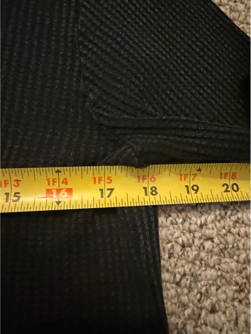 Free People black waffle knit high low long sleeve - Picture 4 of 6
